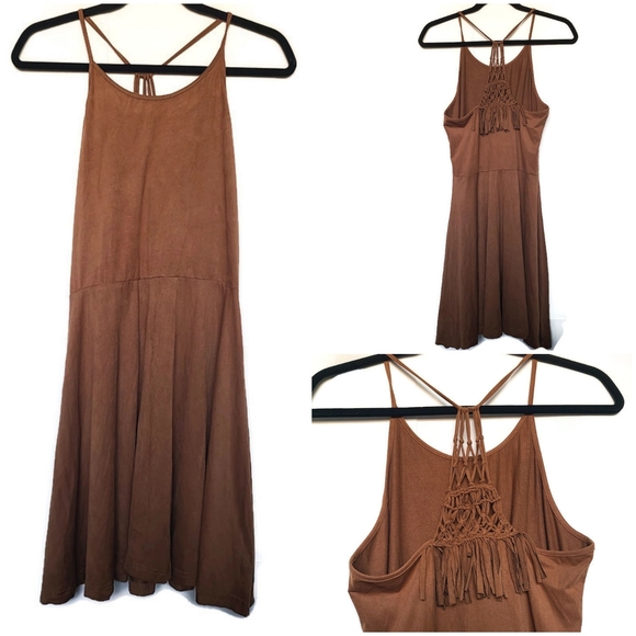 tan fringe dress